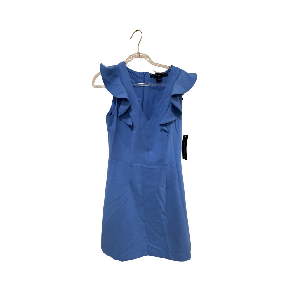 French Connection Whispering Ruffle Mini Dress Size 6 - Picture 4 of 5